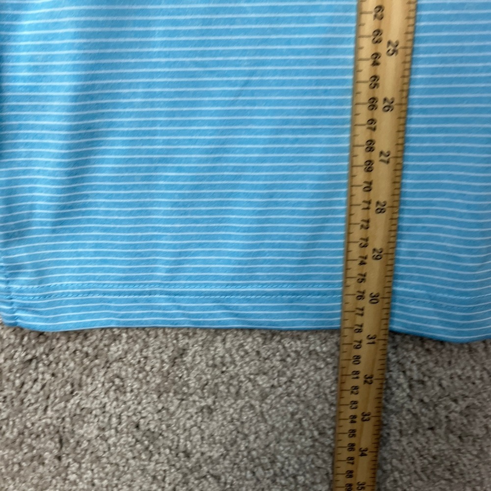 Callaway Polo Shirt Mens XL Blue Striped Short Sleeve 3 Button Placket Opti-Dri - Picture 8 of 9